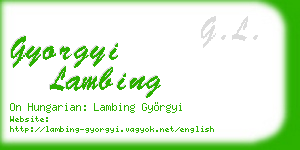 gyorgyi lambing business card